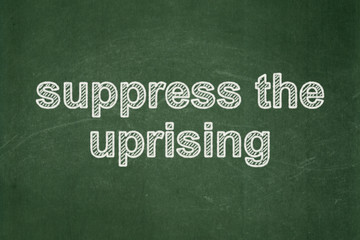 Obraz premium Politics concept: Suppress The Uprising on chalkboard background