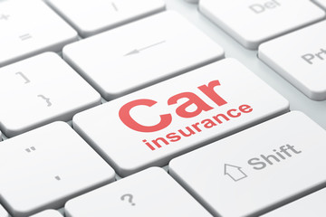 Insurance concept: Car Insurance on computer keyboard background