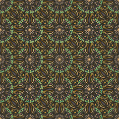 Ornate floral seamless texture, endless pattern with vintage mandala elements.