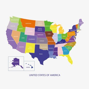 USA MAP (UNITED STATES OF AMERICA MAP) illustration vector