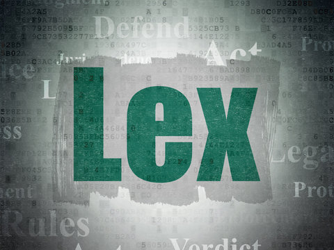 Law concept: Lex on Digital Data Paper background