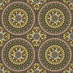 Ornate floral seamless texture, endless pattern with vintage mandala elements.