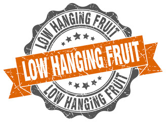 Obraz premium low hanging fruit stamp. sign. seal