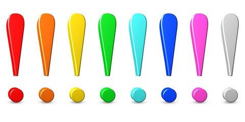 3d exclamation mark multi color 2