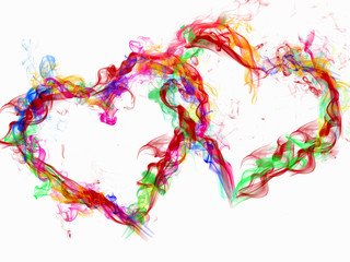 love abstract background heart colorful smoke