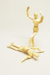 Wooden Doll in Action