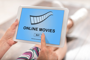Online movie concept on a tablet
