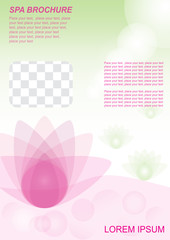 Brochure template for relaxation, healthcare, medical topics.