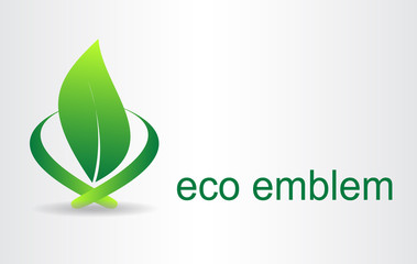 Green leaves. Eco icon.