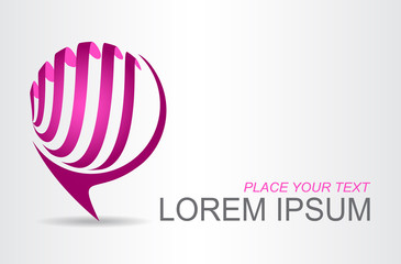 Logo stylized spherical surface with abstract shapes