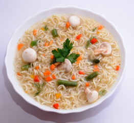 Instant noodles soup
