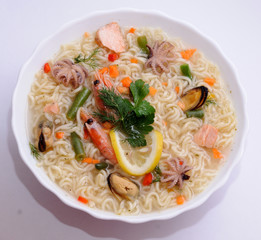 Instant noodles soup