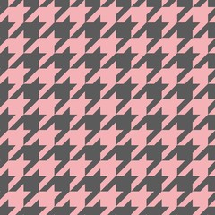 Houndstooth vector tile pink and grey pattern or background