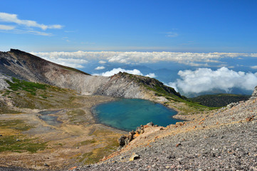 乗鞍岳　不消ヶ池と雲海