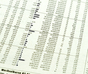 Share Prices in a Newspaper