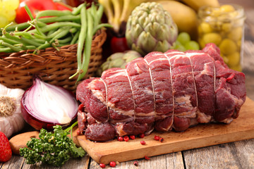 assortment of raw food