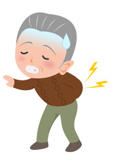ぎっくり腰の男性