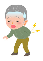 ぎっくり腰の男性
