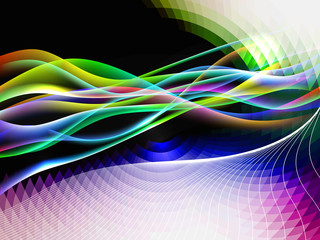 dinamyc flow, stylized  waves, vector