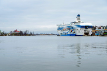 Big cruise liner Helsinki Finland