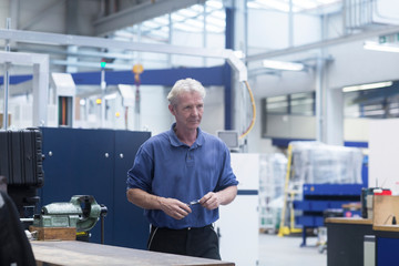 Engineer working in engineering plant
