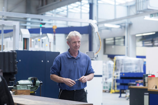 Engineer working in engineering plant