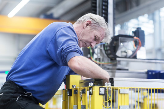 Engineer working in engineering plant