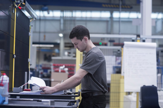 Engineer working in engineering plant