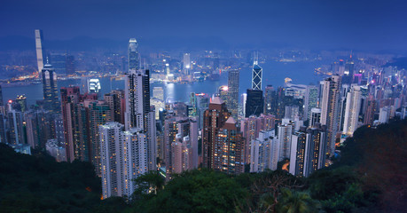 Victoria Peak Hong Kong, Modern office buildings from the Peak