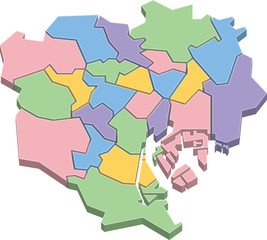 Fototapeta premium Mapa Tokio z 23 oddziałami