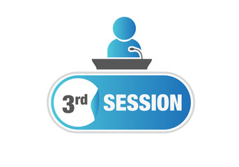 Speaker, session, microphone, podium, sign, button, 3rd