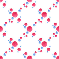 Watercolor circle pattern. Round elements for design. Colored circles hand drawn background