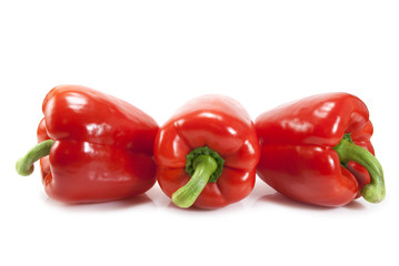 Red bell pepper on a white background isolated