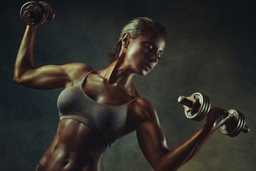 Strong woman bodybuilder