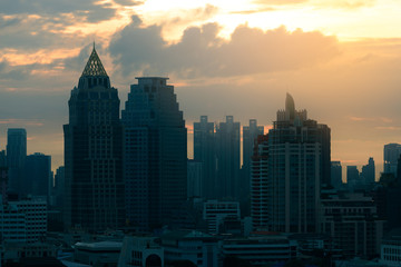Fototapeta na wymiar Cityscape of modern building in Bangkok city, Thailand.