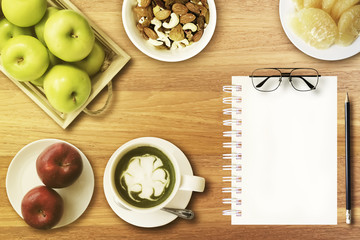 Start your new day with fresh fruits and green tea.