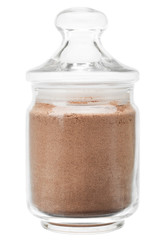 glass jar with spicy spices.