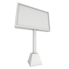 Fototapeta premium Billboard blank for outdoor advertising poster. Trade show booth. 3d render isolated on white background