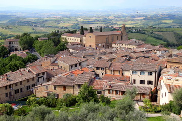 Fototapeta na wymiar San Gimignano, Italy. The view on the city.