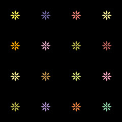 Blumenmuster - Bunt - Schwarz