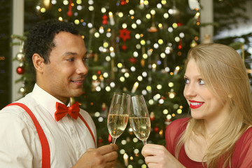 Couple celebrating New Year's