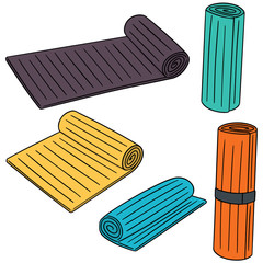 vector set of yoga mat