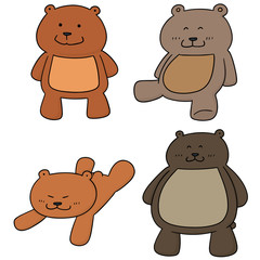 vector set of bear