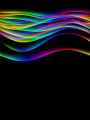 dinamyc flow, stylized  waves, vector