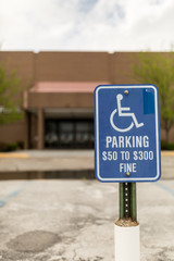handicap sign storefront parking lot