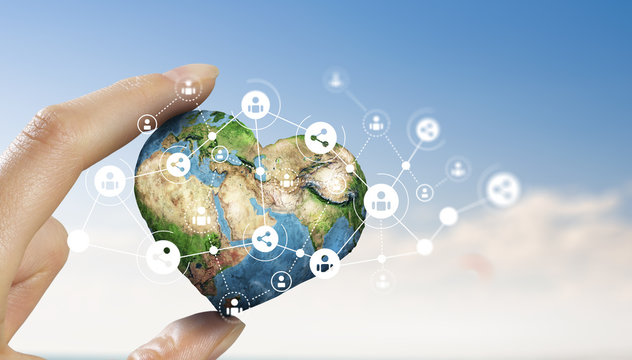 Social connection and networking . Mixed media