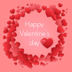 Fototapeta na wymiar Happy valentines day card with hearts. Valentine Love vector.