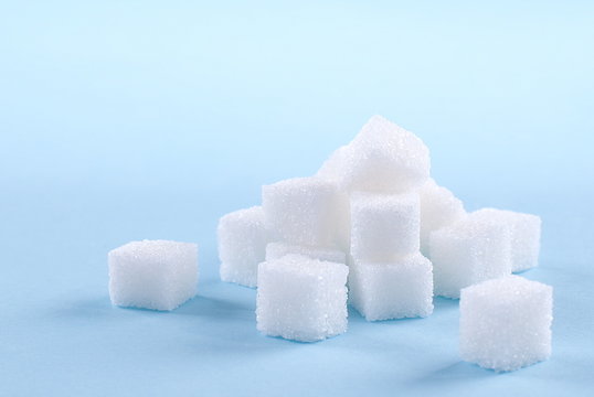 sugar cubes on an isolated background