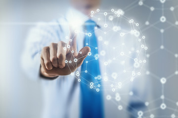 Wireless connection futuristic concept . Mixed media