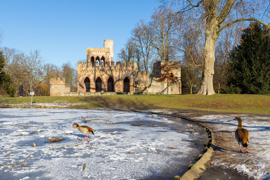 Wiesbaden, Biebricher Schlosspark. Januar 2017.